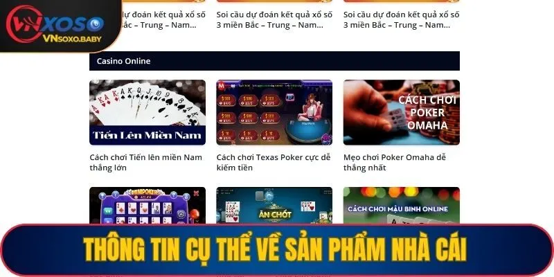 Thông tin cụ thể về sản phẩm nhà cái